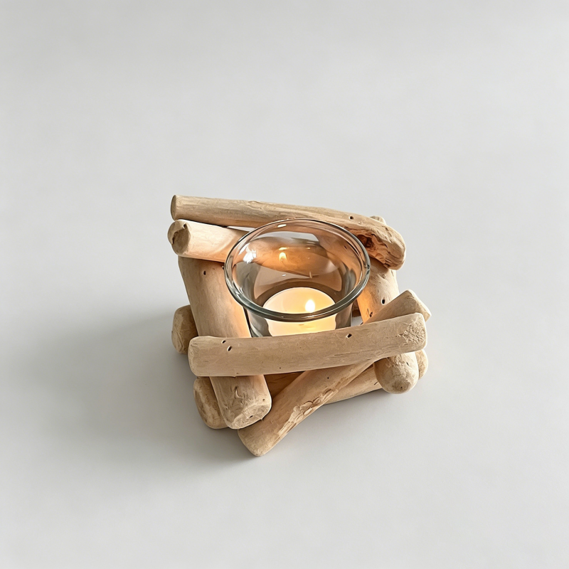 Vintage Driftwood Candle Holde - Shopdayla Wholesale - #4786