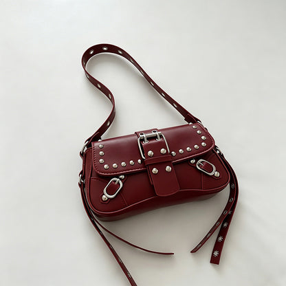 Studded Moto-Style Crossbody B - Shopdayla Wholesale - #5458