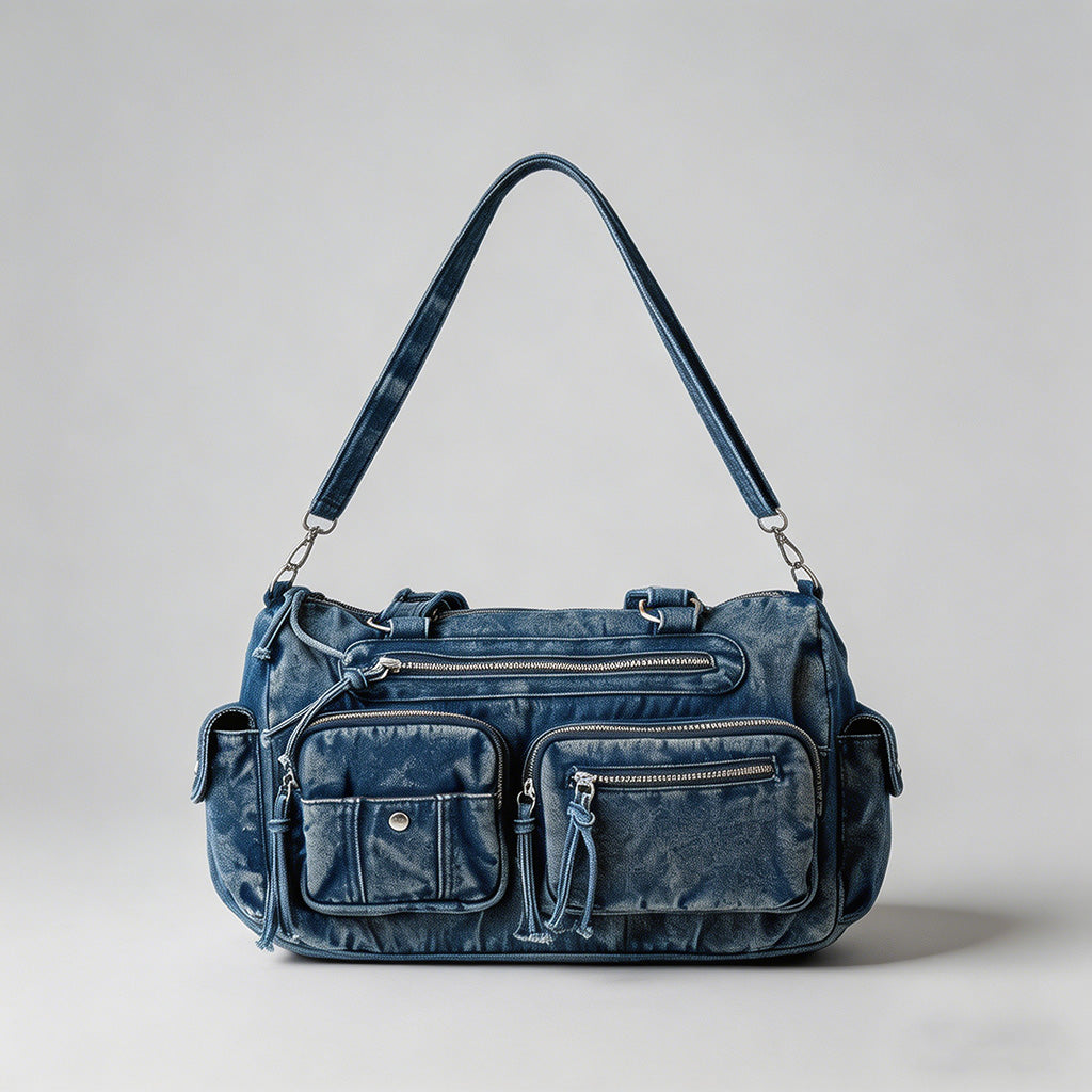Vintage Washed Denim Multi-poc - Shopdayla Wholesale - #9602
