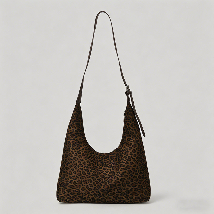 Leopard Print Suede Hobo Bag - Shopdayla Wholesale - #1842