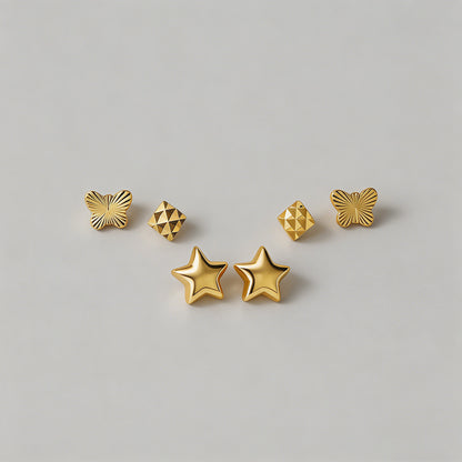 Gold Stud Earring Set - Shopdayla Wholesale - #6834