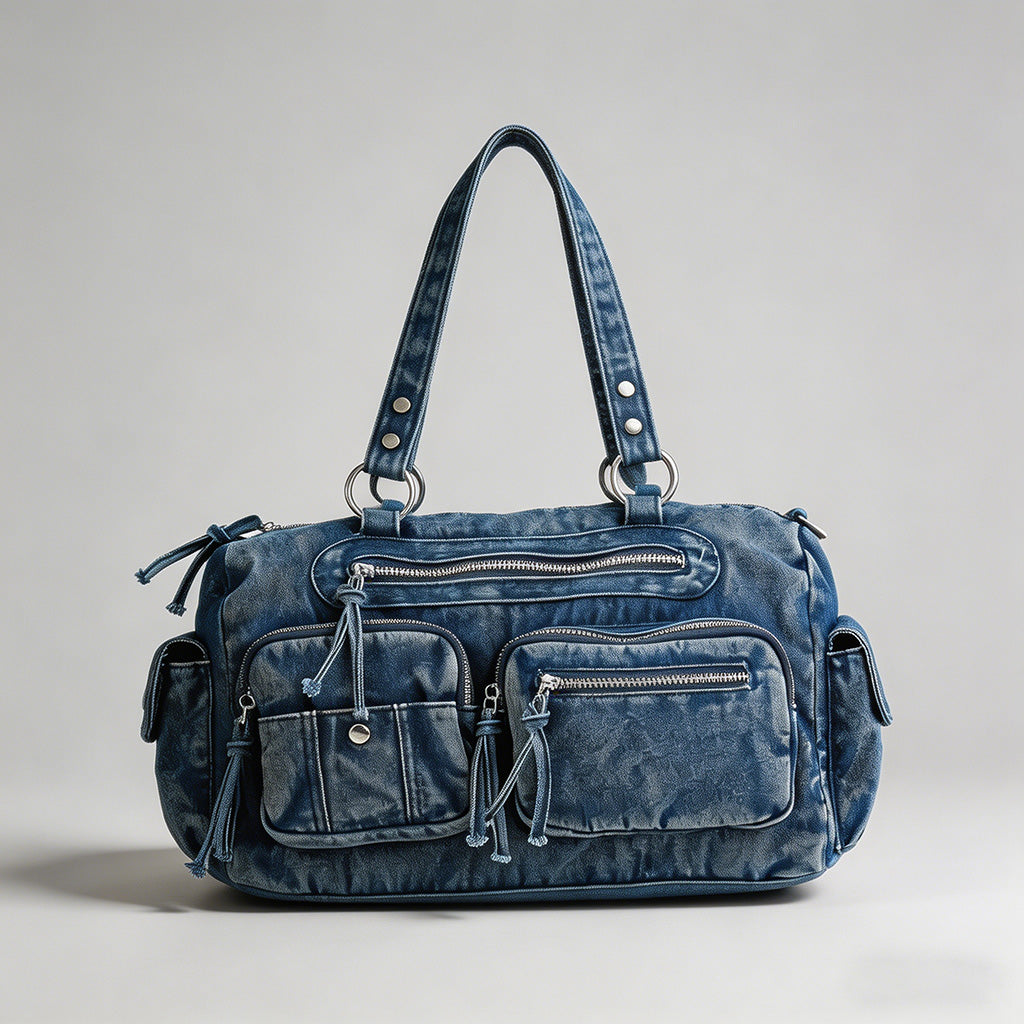 Vintage Washed Denim Multi-poc - Shopdayla Wholesale - #2370