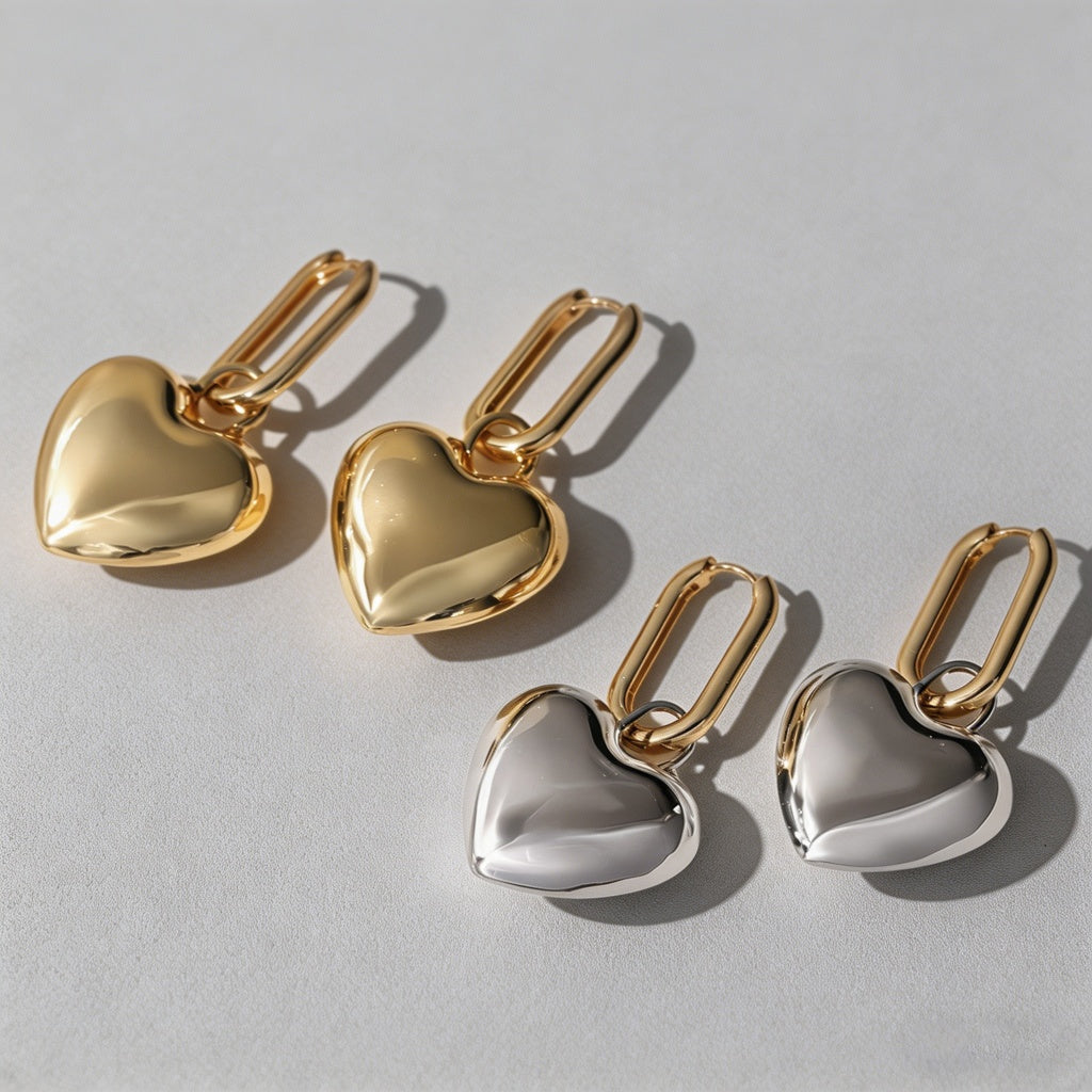 Luxury 3D Puffy Heart Dangle E - Shopdayla Wholesale - #4114