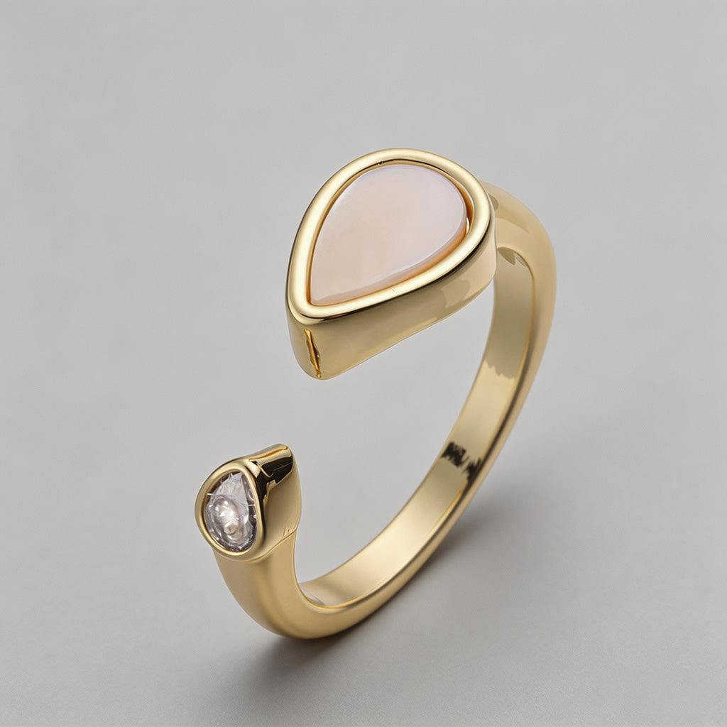 Mother of Pearl Open Cuff Ring - Shopdayla Wholesale - #4194