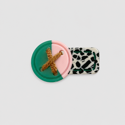 Creative Button Pattern Hair Clip