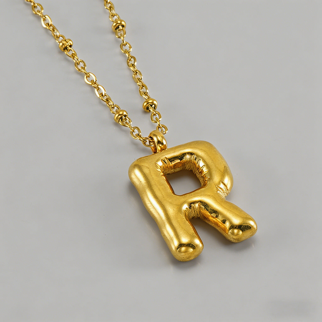 3D Bubble Letter Initial Neckl - Shopdayla Wholesale - #0194