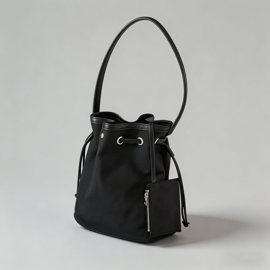 Canvas Drawstring Bucket Shoul - Shopdayla Wholesale - #6338