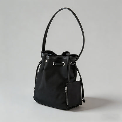 Canvas Drawstring Bucket Shoul - Shopdayla Wholesale - #6338