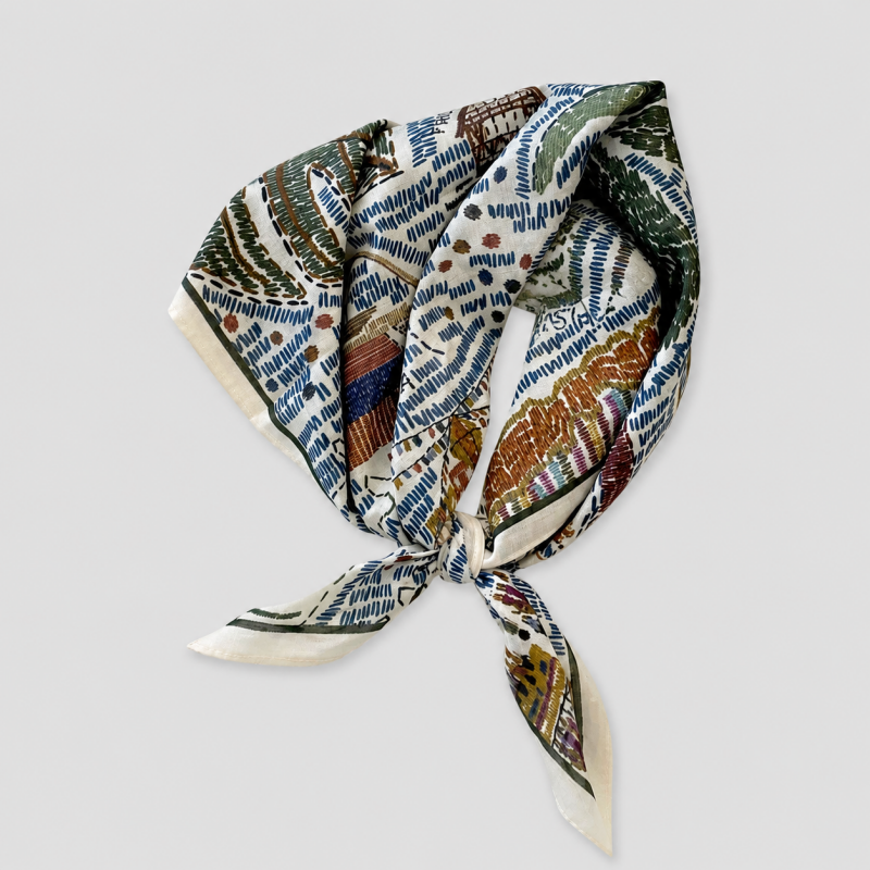 Floral Cotton Square Scarf Hea - Shopdayla Wholesale - #9090