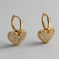 Pave CZ Heart Huggie Hoop Earr - Shopdayla Wholesale - #9522