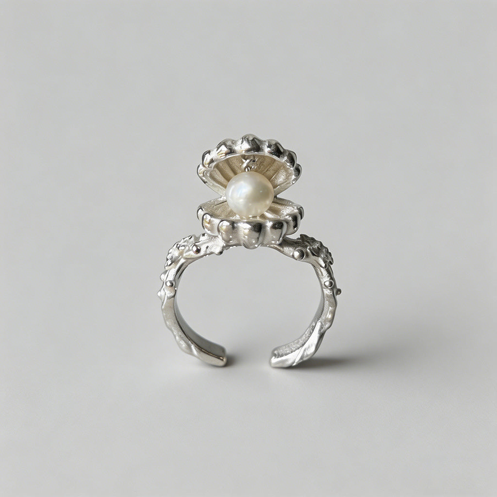 Vintage Shell Pearl Open Ring - Shopdayla Wholesale - #2098