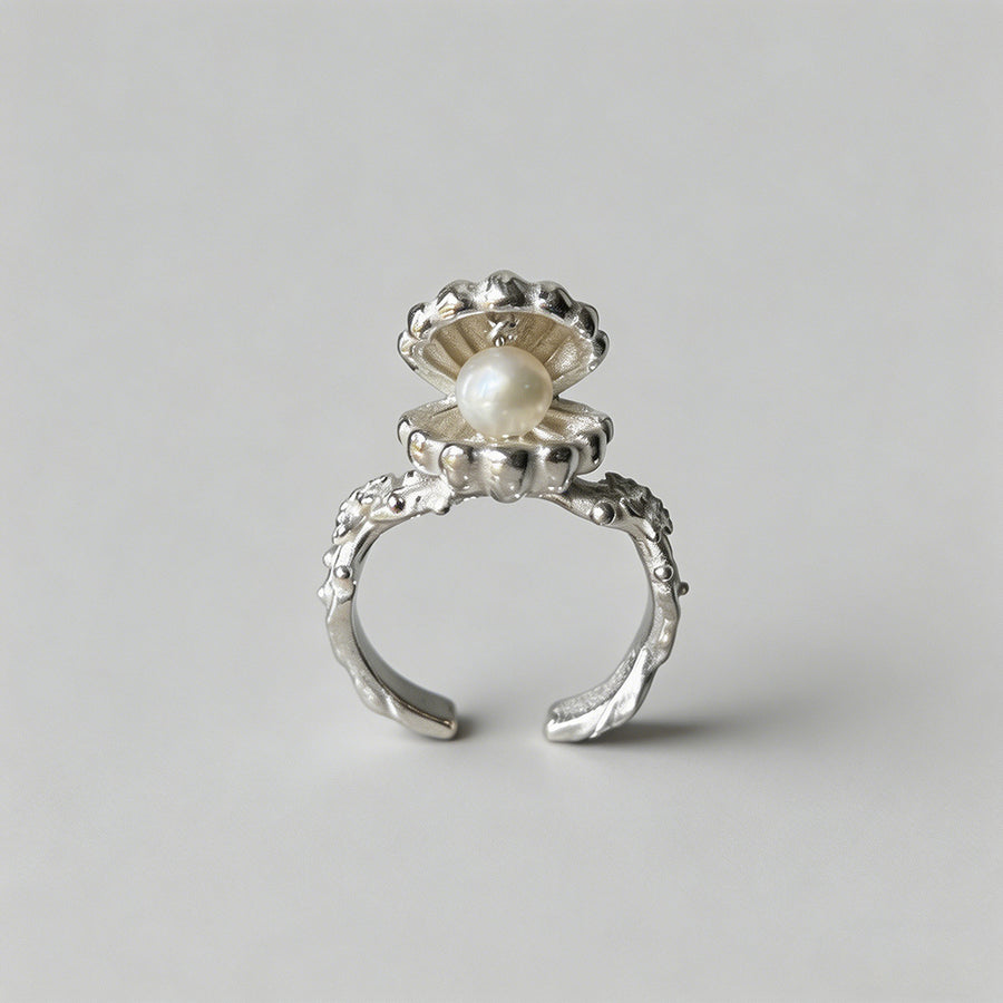 Vintage Shell Pearl Open Ring - Shopdayla Wholesale - #2098