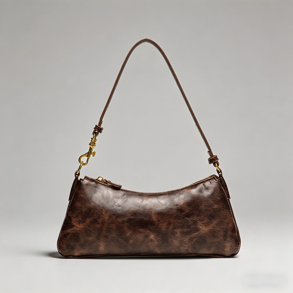 Vintage Oil-Wax Leather Baguet - Shopdayla Wholesale - #5138