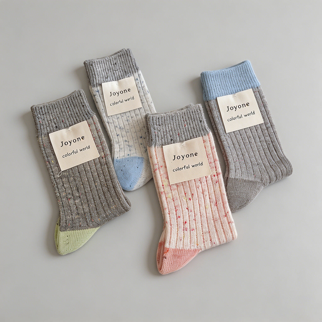 Speckled Yarn Colorblock Crew - Shopdayla Wholesale - #2610