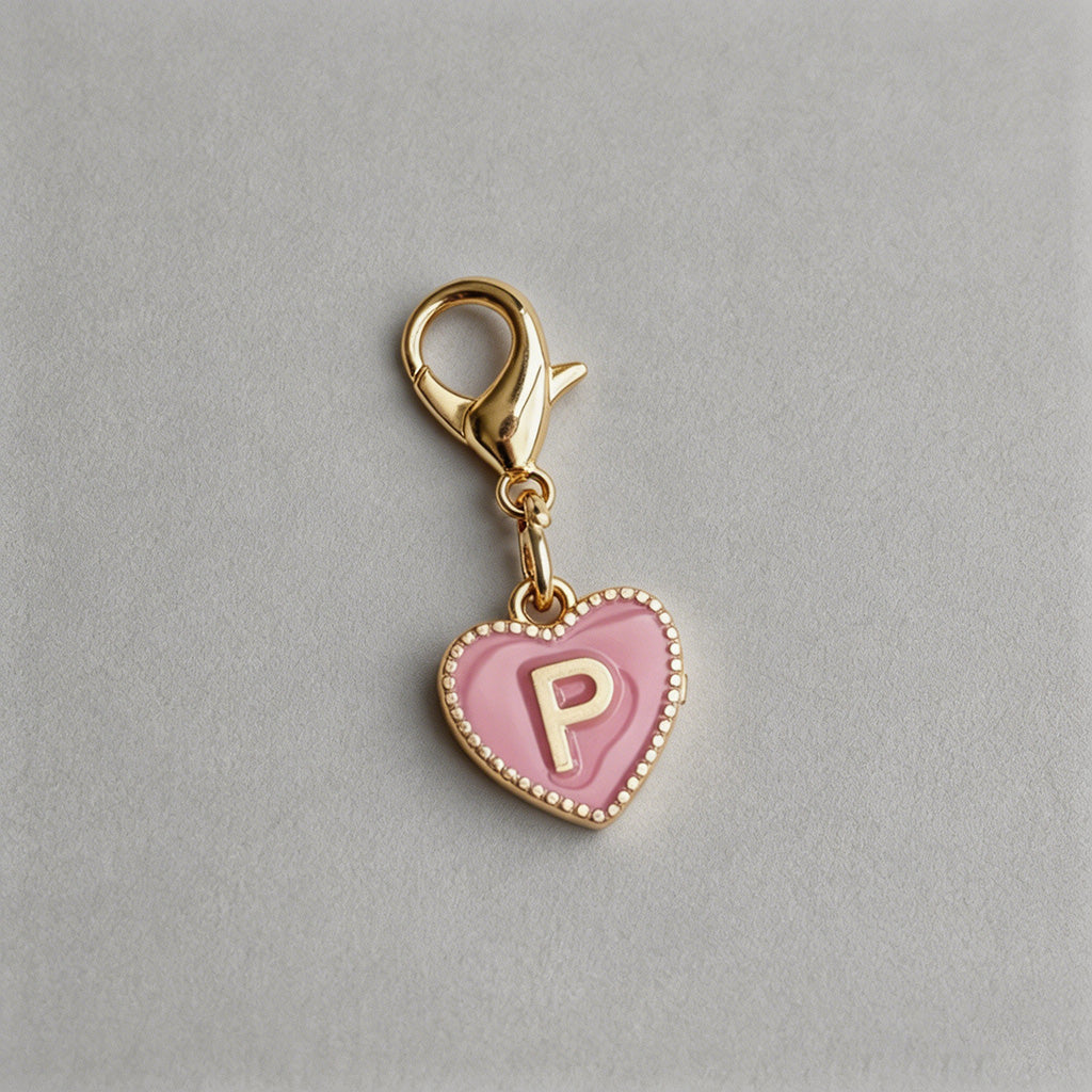 Heart Initial Keychain Charm - Shopdayla Wholesale - #1954