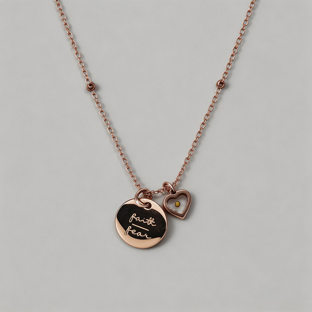 Faith Over Fear Heart Pendant - Shopdayla Wholesale - #5490