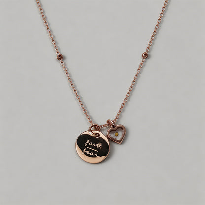 Faith Over Fear Heart Pendant - Shopdayla Wholesale - #5490