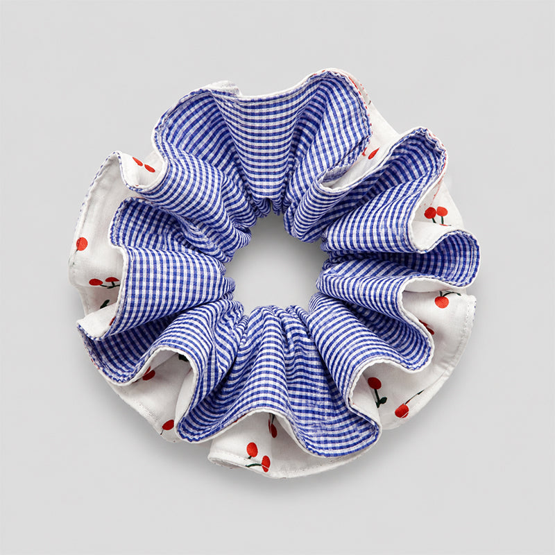 Cherry Gingham Ruffle Hair Scr - Shopdayla Wholesale - #2946