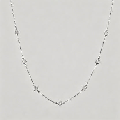 Bubble CZ Station Necklace - Shopdayla Wholesale - #4642