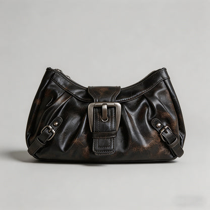 Vintage Washed Leather Hobo Sh - Shopdayla Wholesale - #9762