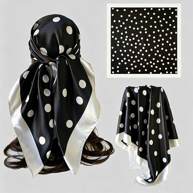 Classic Polka‑Dot Satin Square - Shopdayla Wholesale - #9474