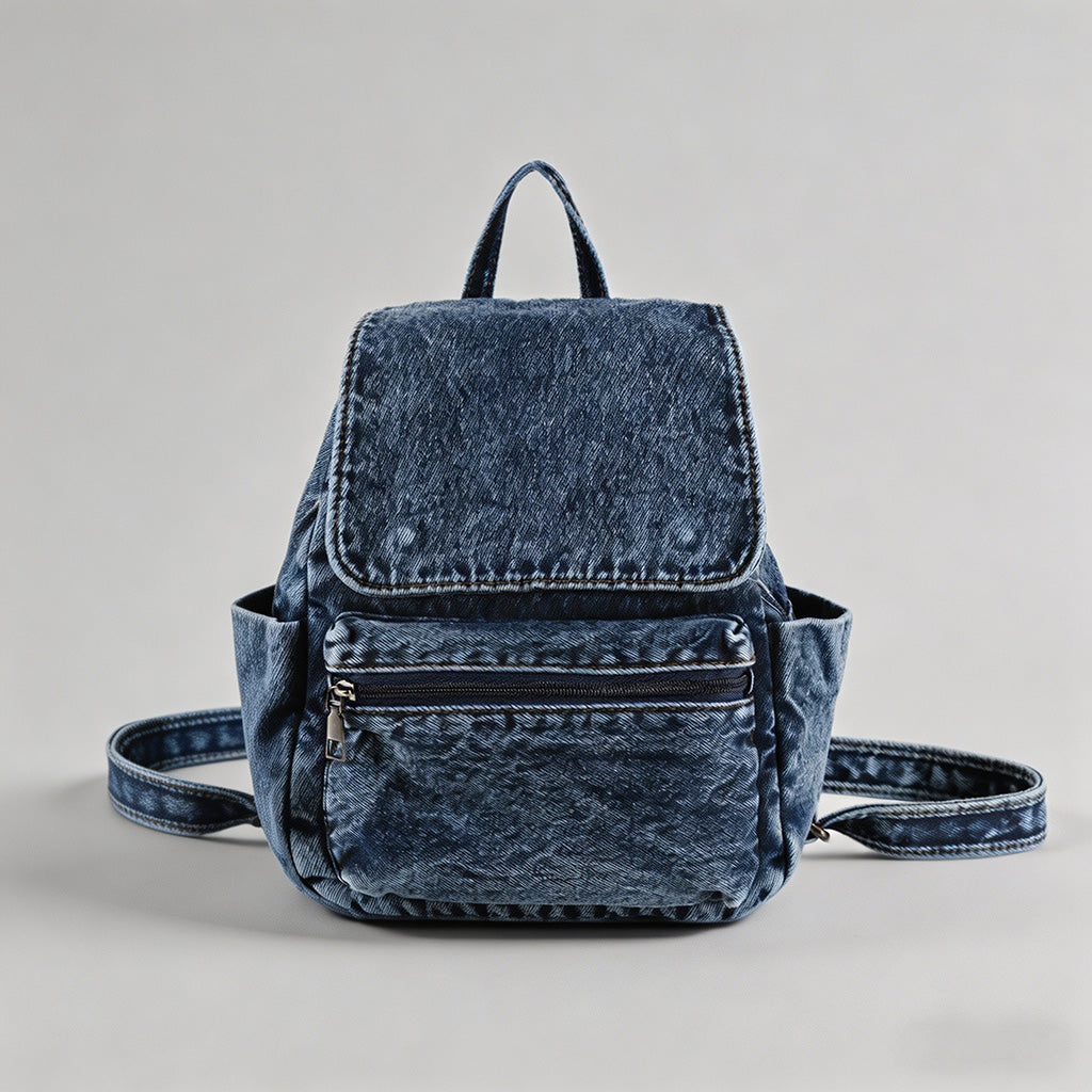 Washed Denim Backpack - Shopdayla Wholesale - #4146