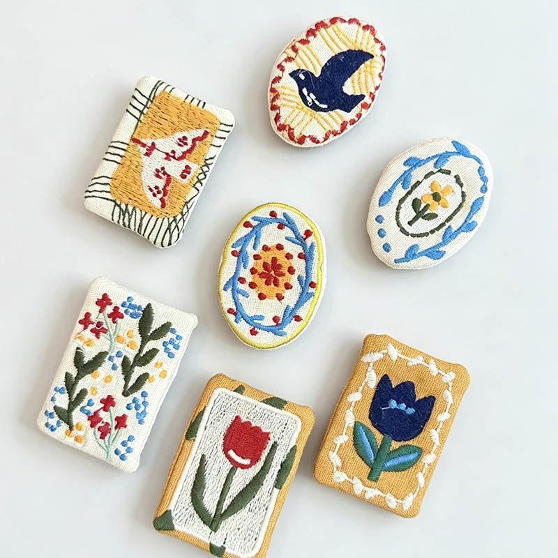 Embroidered Floral Bird Brooch - Shopdayla Wholesale - #0370