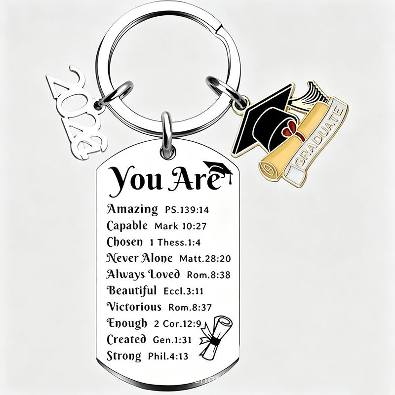 2026 Graduation Stainless Steel Laser Engraved Keychain