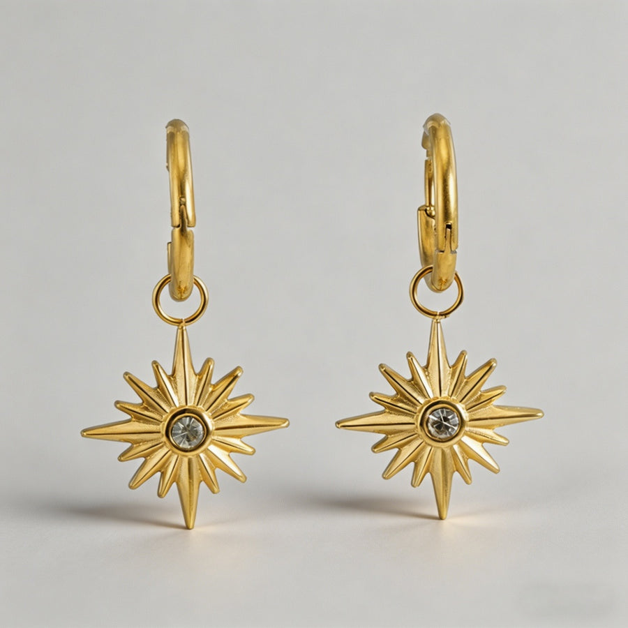 Starburst Zircon 18K Gold Stai - Shopdayla Wholesale - #5346