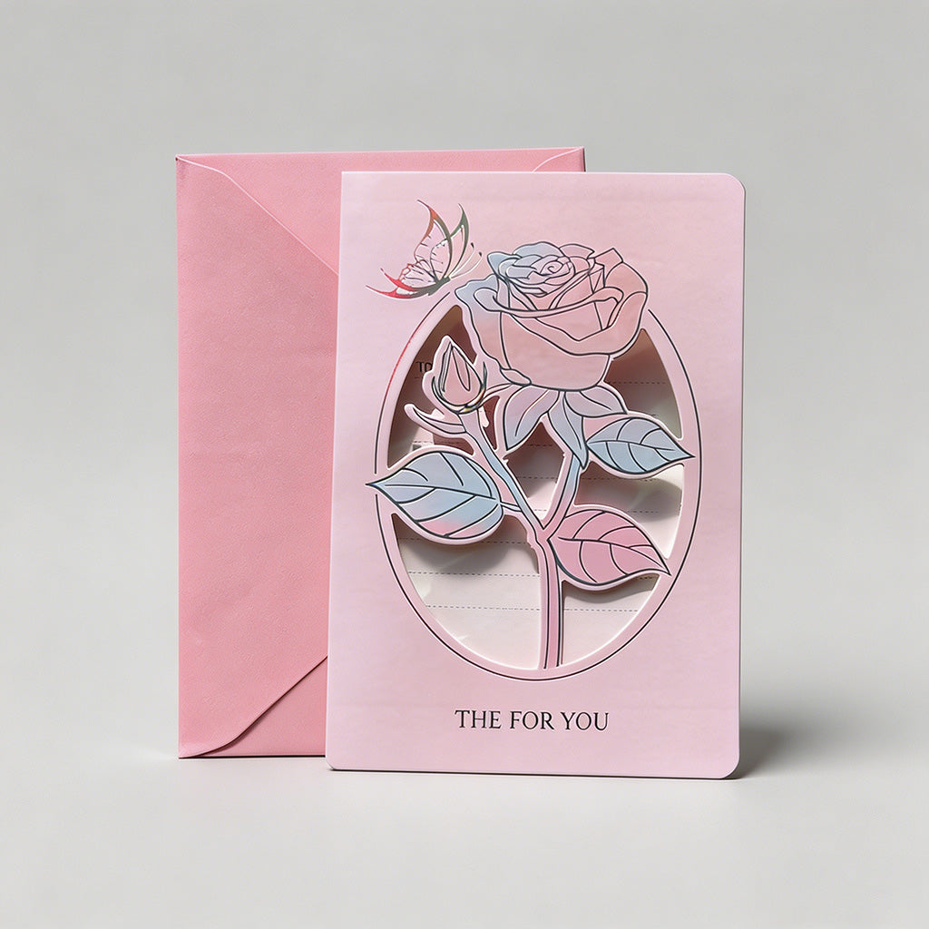 Floral Laser Cut Greeting Card - Shopdayla Wholesale - #9458