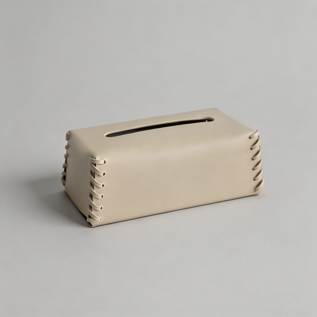Leather Stitch Tissue Box Cove - Shopdayla Wholesale - #7666