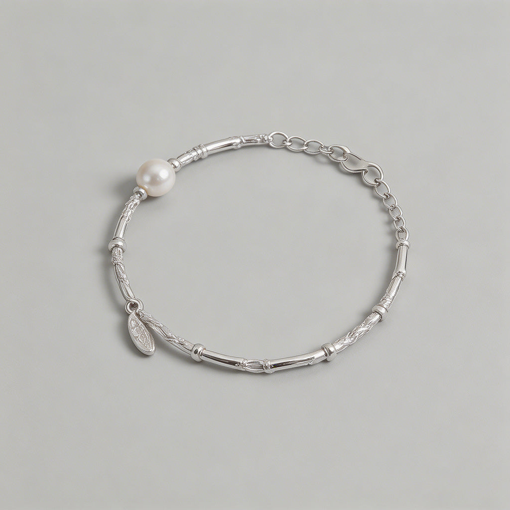 Silver Bead & Pearl Heart Char - Shopdayla Wholesale - #4546
