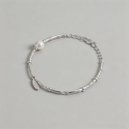 Silver Bead & Pearl Heart Char - Shopdayla Wholesale - #4546