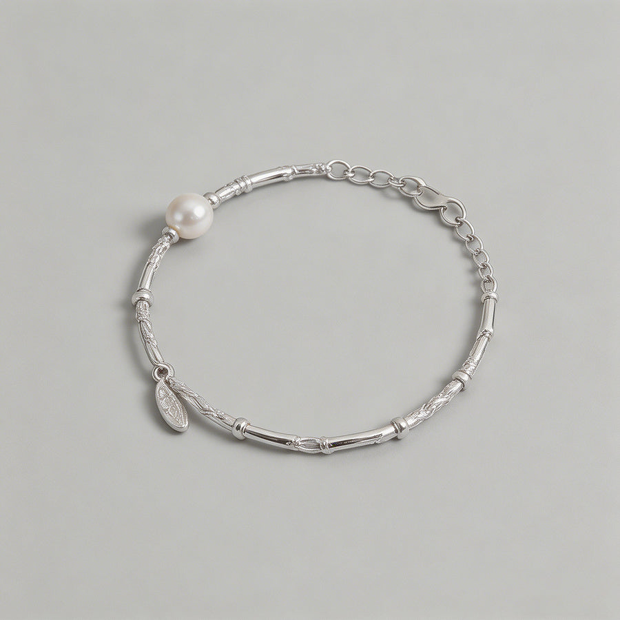 Silver Bead & Pearl Heart Char - Shopdayla Wholesale - #4546