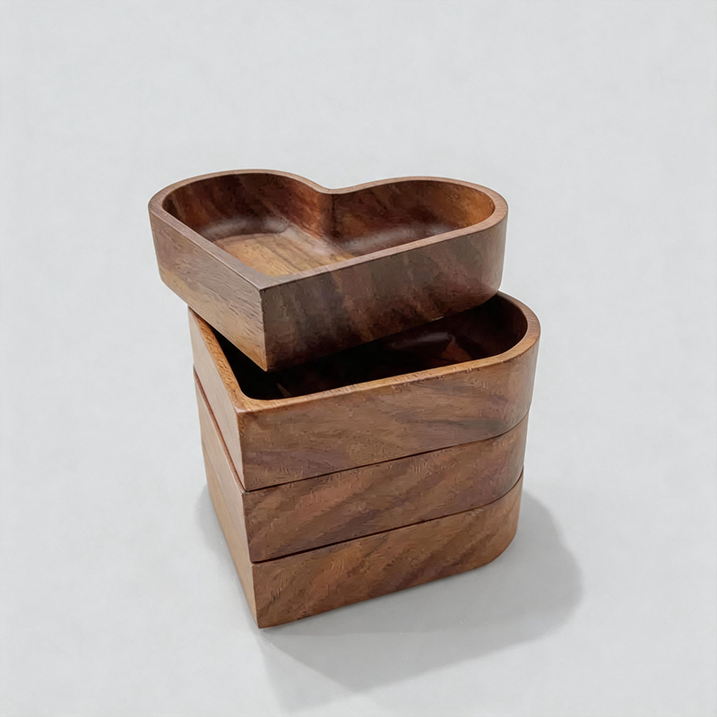 Heart‑Shaped Solid Wood Tray【图 - Shopdayla Wholesale - #8578