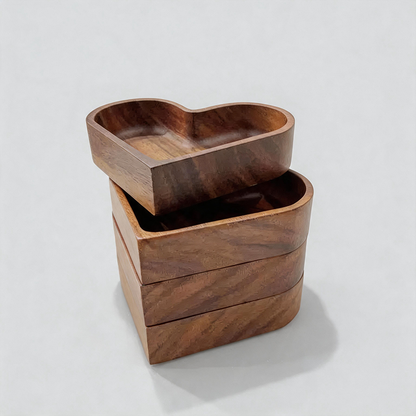 Heart‑Shaped Solid Wood Tray【图 - Shopdayla Wholesale - #8578