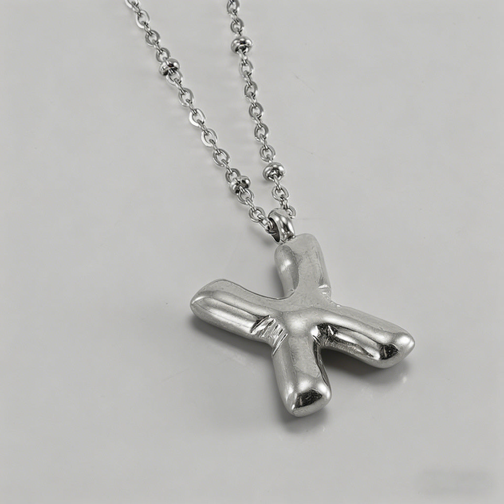 3D Bubble Letter Initial Neckl - Shopdayla Wholesale - #1618
