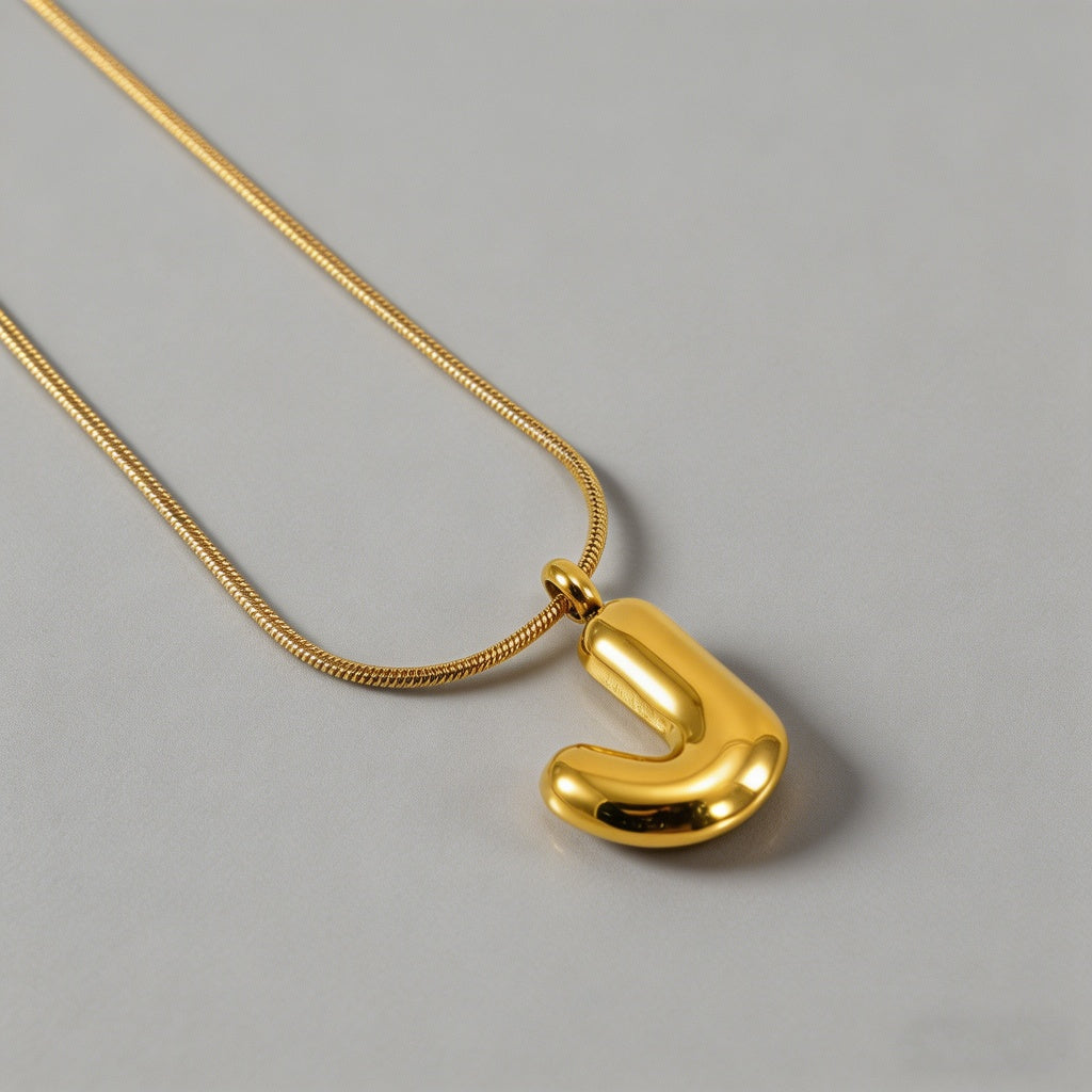 3D Bubble Letter Initial Neckl - Shopdayla Wholesale - #6530