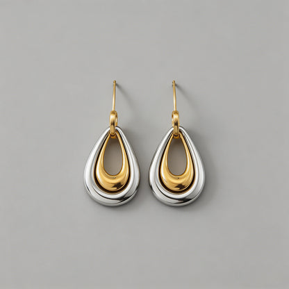 Two-Tone Teardrop Jewelry Set - Shopdayla Wholesale - #5234