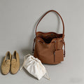 Canvas Drawstring Bucket Shoul - Shopdayla Wholesale - #4642