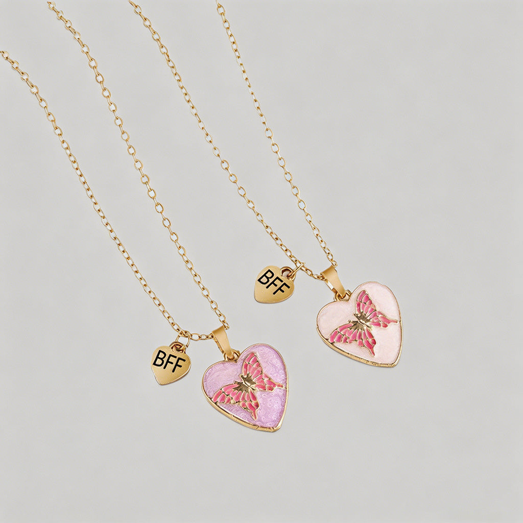 Butterfly BFF Friendship Neckl - Shopdayla Wholesale - #1906