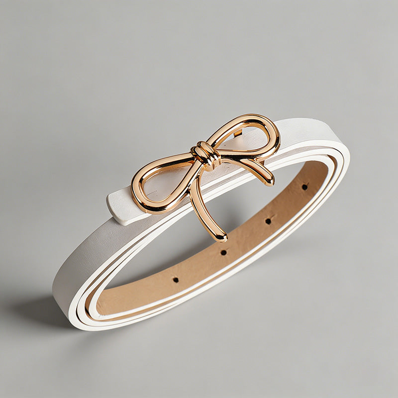 Bow Accent Skinny Belt - Shopdayla Wholesale - #0226