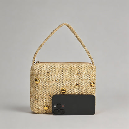 Vintage Studded Straw Triangle - Shopdayla Wholesale - #2066