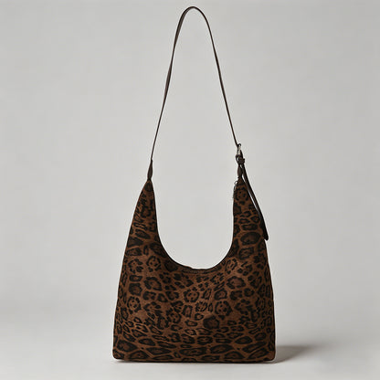 Leopard Print Suede Hobo Bag - Shopdayla Wholesale - #2914