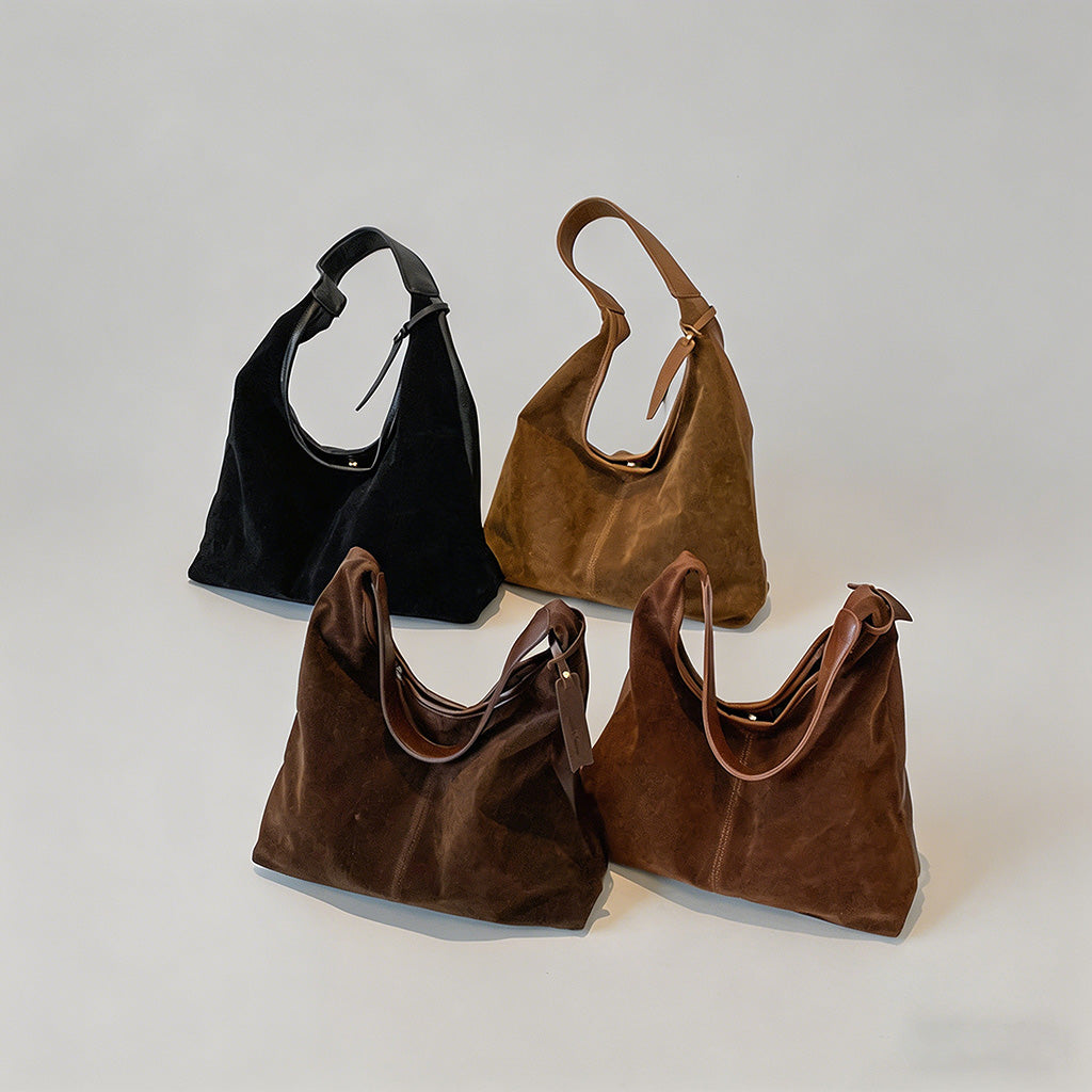 Vintage Suede Hobo Shoulder Ba - Shopdayla Wholesale - #7106