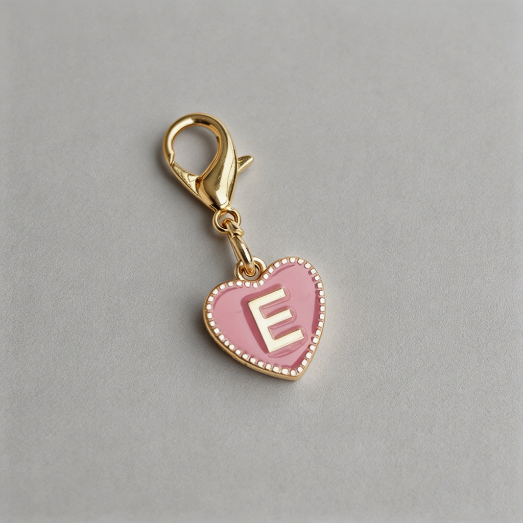 Heart Initial Keychain Charm - Shopdayla Wholesale - #1506