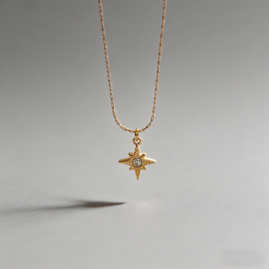 Textured North Star Pendant Ne - Shopdayla Wholesale - #1362