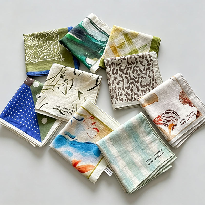 Multi Print Square Bandana Scarf