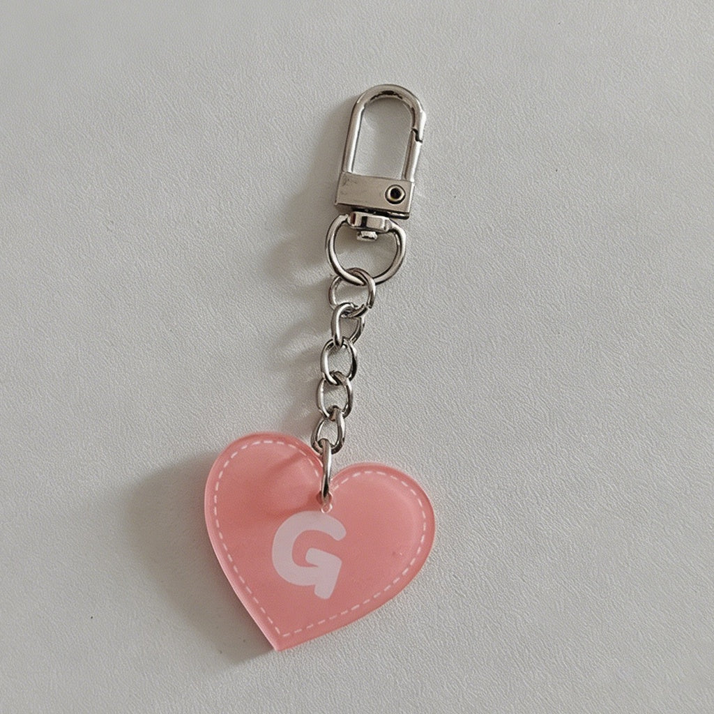 Pink Heart Acrylic Letter Keyc - Shopdayla Wholesale - #1522
