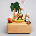 Adorable Rabbit Wooden Rotating Music Box